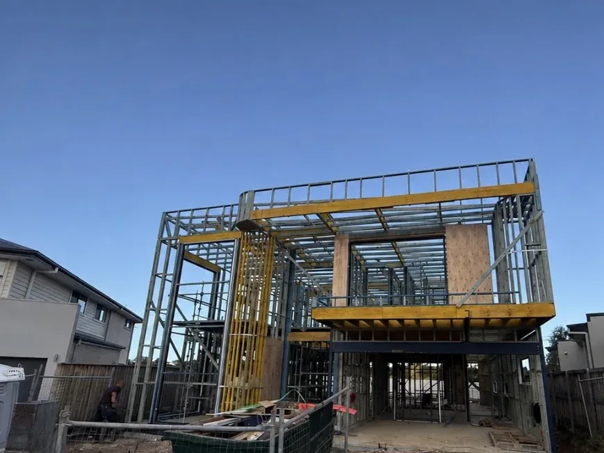 Two-storey timber and steel frame new home under construction in Sydney by Jirah Carpentry