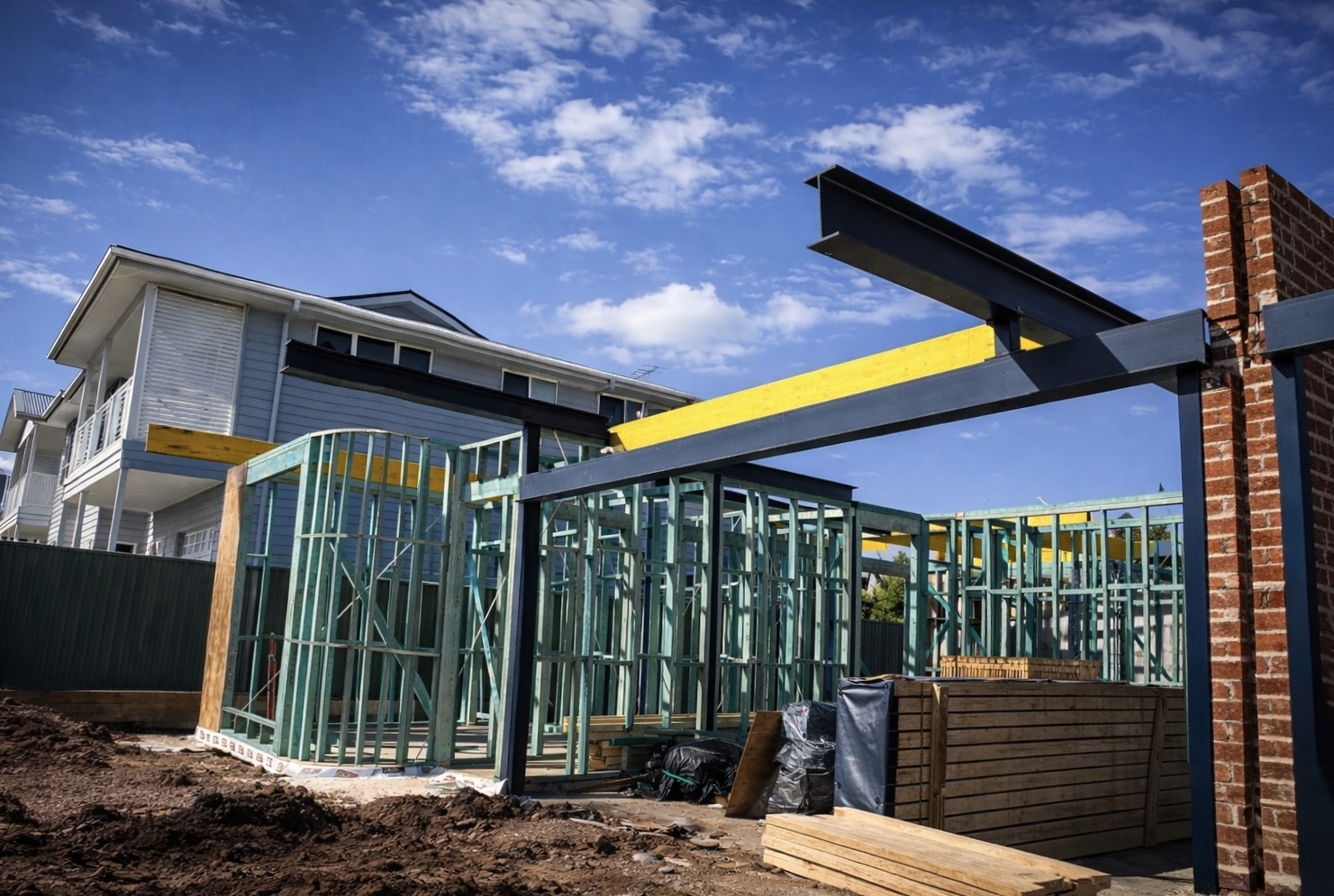 Residential steel frame build in Sydney by Jirah Carpentry